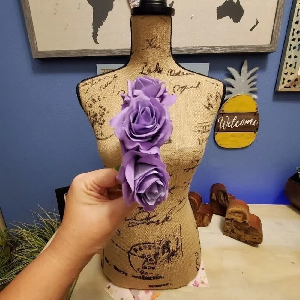 Gymboree PURPLE‎ roses rosettes headband